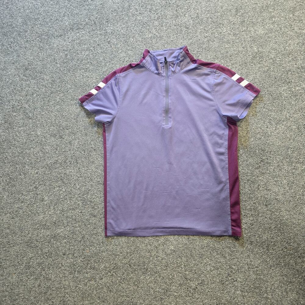 Kerrits Top Girls Size Large Purple Short Sleeve 1/4 Zip Equestrian Horse Riding